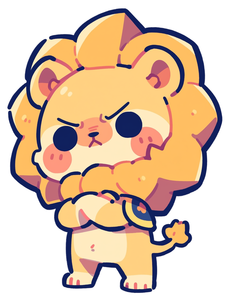 背中で語るライオン